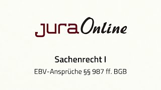 Sachenrecht I  EBVAnsprüche §§ 987 ff BGB [upl. by Dupuis]