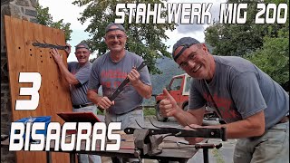 Bisagras de lagartija en Puerta Rústica DIY con STAHLWERK MIG 200 Artesania del hierro [upl. by Bonis]