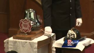 Bell rings for last time for fallen firefighter [upl. by Sgninnej120]