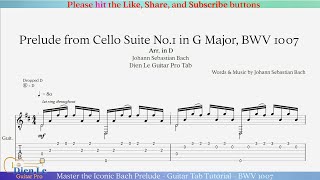 Master the Iconic Bach Prelude  Guitar Tab Tutorial  BWV 1007 [upl. by Ennaus]