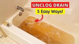 5 Easy Ways to Unclog Bathtub Drain [upl. by Venuti541]