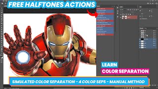 Simulated Process Color Separation in Adobe Photoshop  Manual Method [upl. by Arras]