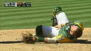 MLB Catcher Injuries [upl. by Neelat547]