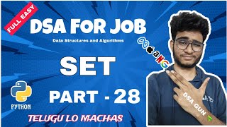 SET in python  Part  28  DSA in python in telugu  Engineering Animuthyam [upl. by Elocaj]