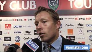 Jonny Wilkinson réagit après la victoire du RCT face à Toulo [upl. by Lainahtan974]