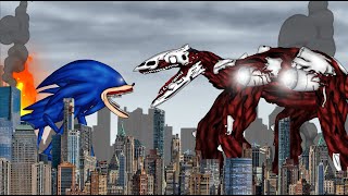 Shin Sonic Tapes vs Infected Sky  Animation Drawing Cartoon [upl. by Glenn]