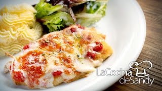 Milanesa de pollo napolitana recetas con pechugas de pollo [upl. by Haissem561]