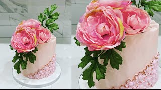 Fondant flower patern on buttercream  Cake decorating tutorials  Sugarella Sweets [upl. by Haag]