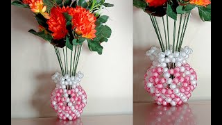 Beaded Flower Pot  Putir kaj  beaded flower vase [upl. by Kazue]