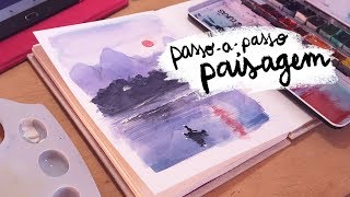 DESENHA E FALA 29  Passoapasso Paisagem em Aquarela [upl. by Spielman282]