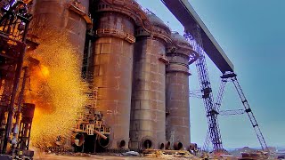 Redcar Steelworks Blast Furnace Demolition  Aerial Imaging by Sky Revolutions [upl. by Nwahc]