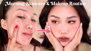 Unsponsored Morning Korean Skincare Routine and Everyday Makeup [upl. by Aham]