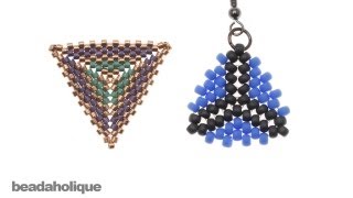 How to Bead Weave a Triangle Using Peyote and Herringbone Stitches [upl. by Kendall827]