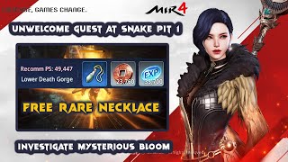 MIR4 UNWELCOME GUEST AT SNAKE PIT 1  INVESTIGATE MYSTERIOUS BLOOM  SNAKE PIT REQUEST [upl. by Friedrick930]