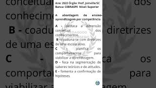 2 Banca CEBRASPE  DIDÁTICA  Questões c Gabarito de Concurso da área Educacional [upl. by Dorothea]