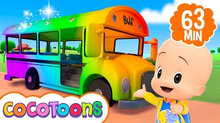 Rodas do ônibus colorido e mais músicas infantis em português com Cleo e Cuquin  Cocotoons Brasil [upl. by Leidba]