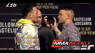 UFC 236 Face Offs Max Holloway vs Dustin Poirier Kelvin Gastelum vs Israel Adesanya [upl. by Ymaj344]