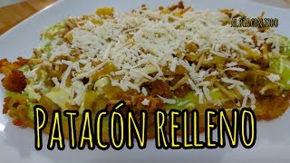 Patacones rellenosTostón rellenoRecetas con plátanoPatacón relleno Colombiano [upl. by Yul827]