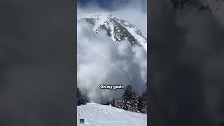 Video captures massive avalanche covering skiers in snow cloud Shorts [upl. by Edijabab]