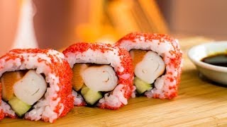 Raspberry Masago Sushi Roll  Recipe [upl. by Nirtak]