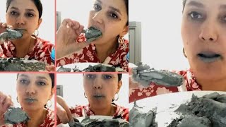 vlog by marta riva asmr mukbang with blue uzbek pink clay clay paste turkistan clay ACMP ♥subscribe [upl. by Awahsoj680]