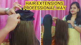 Professional Hair Extensions Step By StepHow To Attach Extensions For Thin Hair HairExtensions [upl. by Niloc]