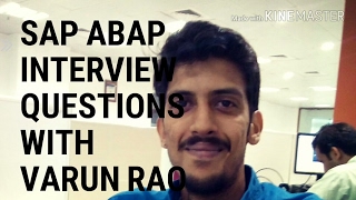 SAP ABAP  Interview Questions for all  Real time Expectations  Varun Rao [upl. by Alisia]