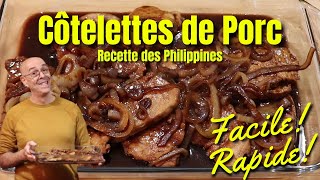 Côtelettes de Porc Recette des PhilippinesUne recette simple savoureuse et rapide [upl. by Eleonore]