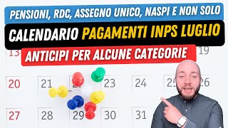 📅 PAGAMENTI INPS DI LUGLIO Ecco chi avrà la ricarica in anticipo [upl. by Liahus774]