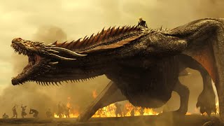 DROGON VS LANNISTERS ARMY GAME OF THRONESDAENERYS SLAUGHTERS THE LANNISTERSDrogon fight scene [upl. by Dean]