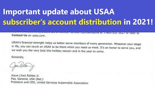 USAA Subscribers Account Distribution in 2021  important UPDATE about the date [upl. by Janos616]