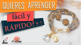 QUIERES APRENDER FÀCIL Y RÀPIDO a ELABORAR este HERMOSO juego de PULSERA Y ARETES [upl. by Ehctav]