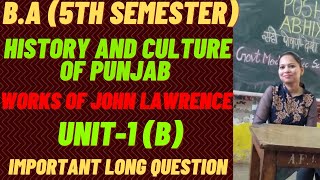 Written notes on Hcp 5th sem works of John Lawrence unit1  B rightguidance ambition [upl. by Delmar]