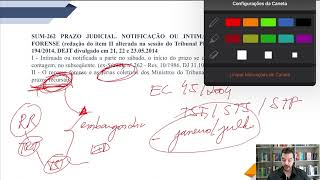 Súmula 262 TST  contagem de prazos processuais e recesso forense [upl. by Ahsikit]