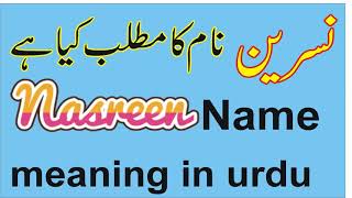 nasreen Name Meaning nasreen naam ka matlab kya hai in Urdu by pakistan tv [upl. by Mazurek]