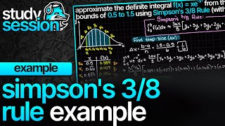 Simpson’s 38 Rule Example  Numerical Analysis [upl. by Ker]