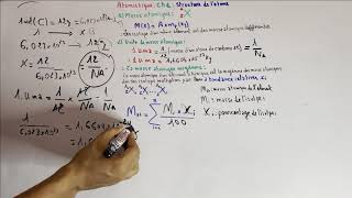 Atomistique  chapitre 1  Masse atomique moyenne Chimie Générale part2 [upl. by Notlil286]