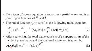 Lecture 8 Scattering Theory Partial Wave Analysis [upl. by Anisamot]