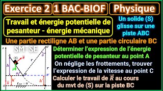 Travail et énergie potentielle de pesanteur  Exercice 2  Solide se déplaçant sur une piste ABC [upl. by Asare]