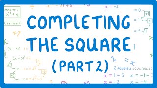 GCSE Maths  How to Solve a Quadratic by Completing the Square Part 2  Solve When a1 53 [upl. by Terese]