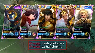 5 MAN GLOBALYOUTUBERS in MCL😱Totally insane Mobile Legends [upl. by Analrahc]