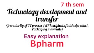 Granularity of TT process technology transfer industrial pharmacy Malayalam [upl. by Soni]