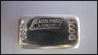 HD 100 Gram Vintage Silver Bullion Bar  Engelhard London [upl. by Berners]