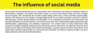 The influence of social media  Short Paragraph [upl. by Enoch]