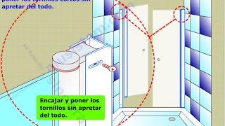 Como montar una mampara de ducha de 2 puertas abatibles [upl. by Shel]