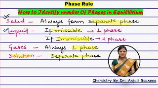 How to Determine number of Phases  Identify the number of Phases Phase Rule Engineering Chemistry [upl. by Ileray]