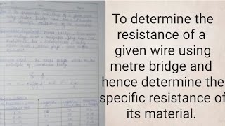 To determine the resistance of given wire using metre bridge and determine the specific resistance [upl. by Charleton562]