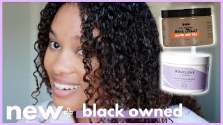 trying NEW black owned natural hair products  wash and go review [upl. by Mady]