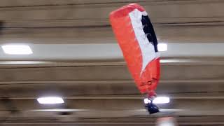 Larry flying Opale INDOOR Oxy 05m RC Paramotor Gym Flying Cobras Club [upl. by Nalo]