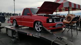 1988 mazda b2200 bagged and bodied turbocharged dyno pull [upl. by Fawcette522]